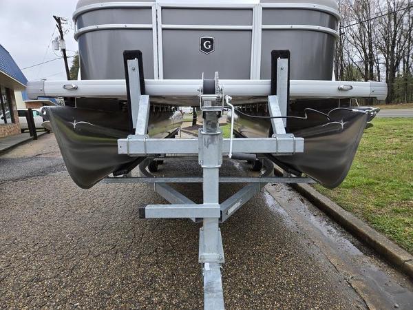 Slide: The Image of 2024 Godfrey Xperience 2286 SBX pontoon boat on trailer, front view. - 15