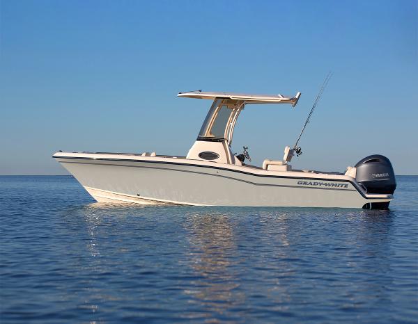 Slide: The Image of 2025 Grady-White 216 boat on calm water, featuring sleek design and modern amenities. - 1