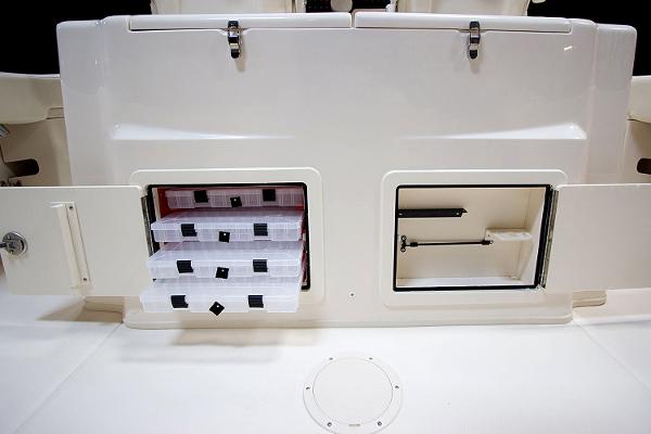 Slide: The Image of Manufacturer Provided Image: 2019 Grady-White Canyon 306 storage compartments with tackle boxes. - 16
