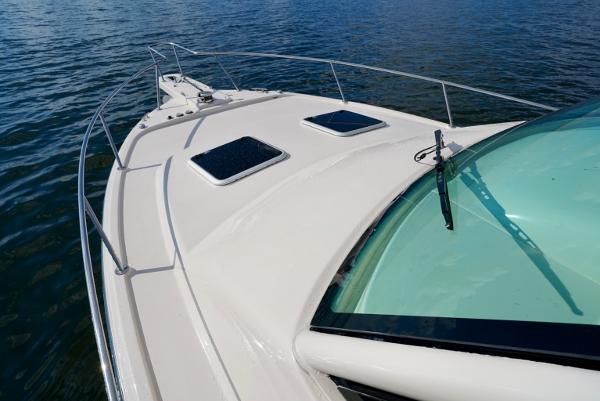 Slide: The Image of 2016 Grady-White Express 330 boat deck with ocean view. - 11