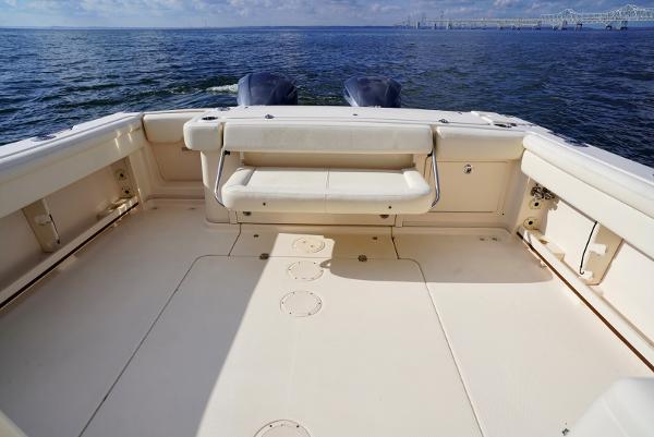 Slide: The Image of Spacious deck of 2016 Grady-White Express 330 boat with ocean view. - 18