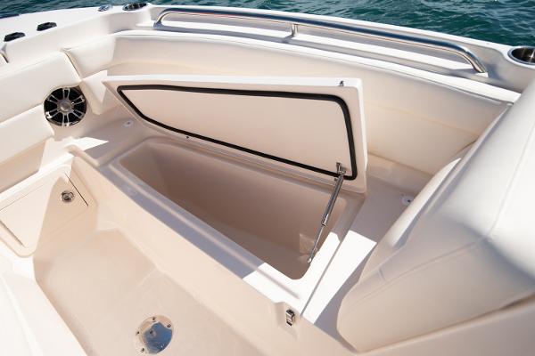Slide: The Image of Manufacturer Provided Image: 2023 Grady-White Freedom 275 boat storage compartment open. - 7