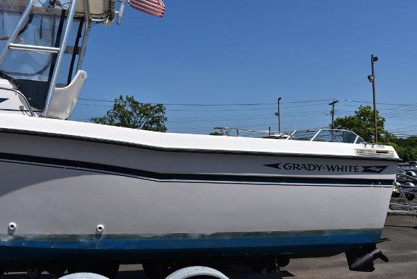 Slide: The Image of 1987 Grady-White Offshore 24 boat on trailer, side view. - 16