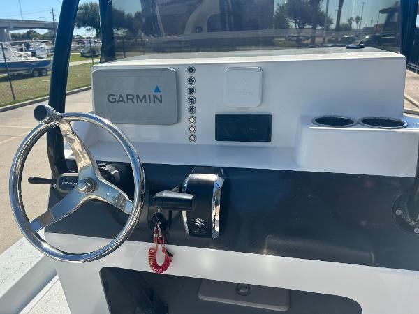 Slide: The Image of 2024 Gulf Coast VariSide boat console with Garmin navigation system. - 28