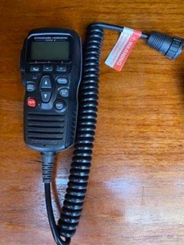 Slide: The Image of Handheld marine radio on a 1978 Gulfstar 50 sailboat. - 22