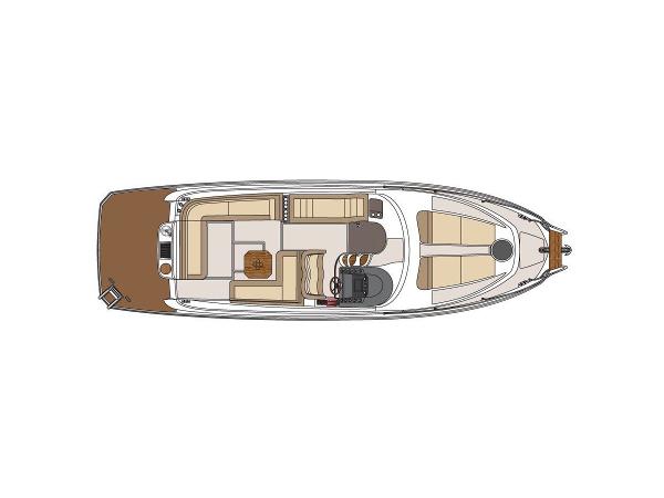 Slide: The Image of Top view of 2025 Hanover 375 boat layout with seating and helm. - 32