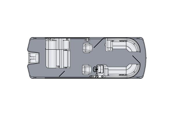 Slide: The Image of Manufacturer Provided Image: 2025 Harris Sunliner 230 boat floor plan with seating and helm layout. - 27