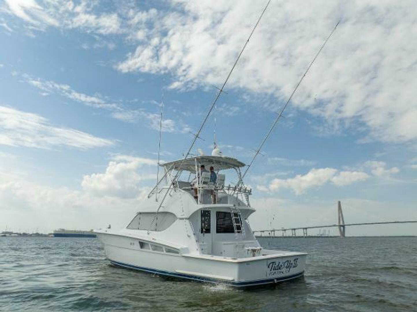Slide: The Image of Hatteras 50 Tide Up II - Areial Profile 2002 Hatteras 50 Convertible - Tide Up II - 5192005
