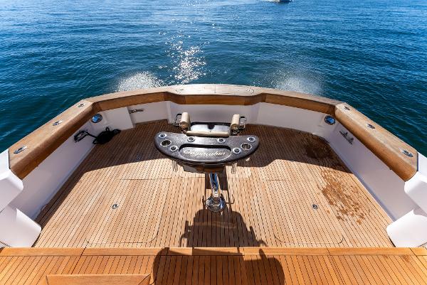 Slide: The Image of 2007 Hatteras 64 Convertible yacht deck with fishing chair. - 4