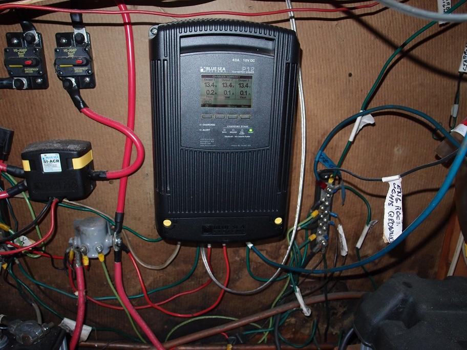 Slide: The Image of Electrical system wiring on a 1961 Hatteras Convertible boat. - 25