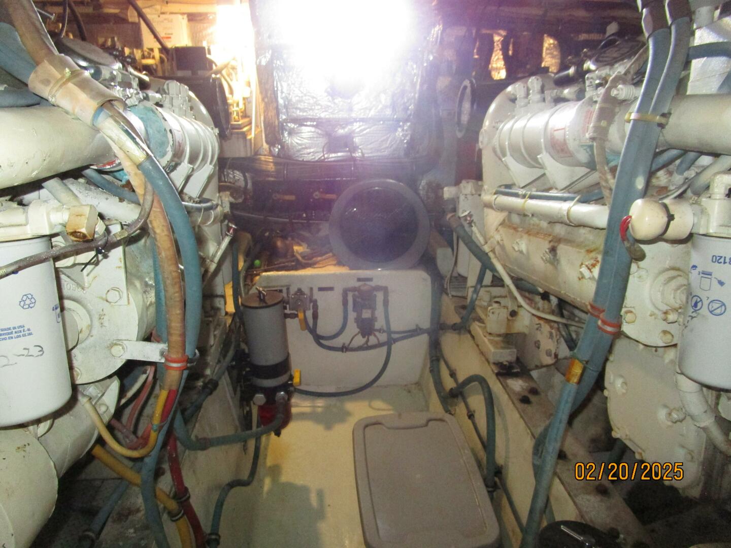 Slide: The Image of 48' Hatteras engine room aft - 5059477