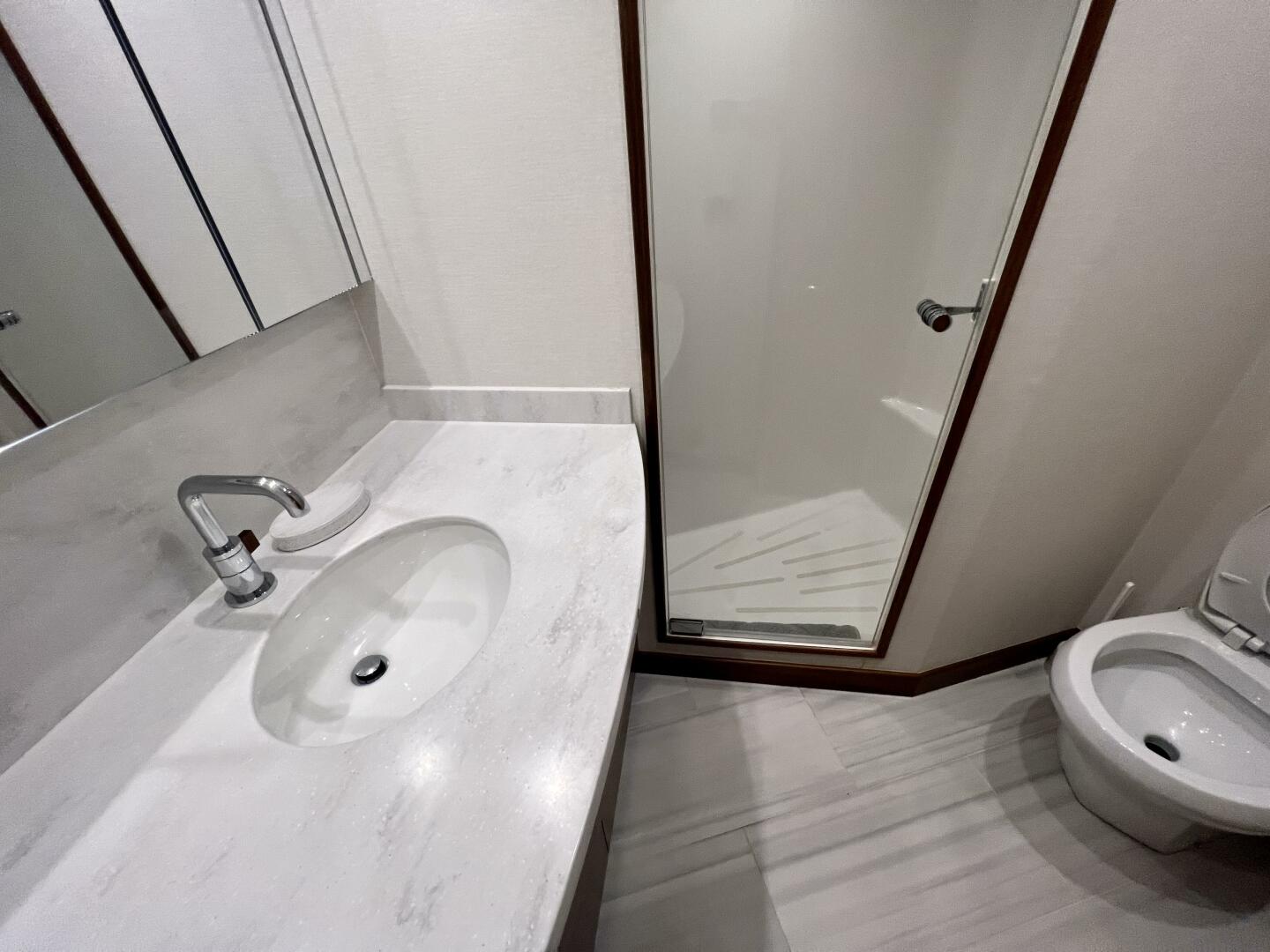 Slide: The Image of Hatteras 59 Change Order- Master Stateroom Head 2021 Hatteras GT59 Convertible-Change Order - 3947350