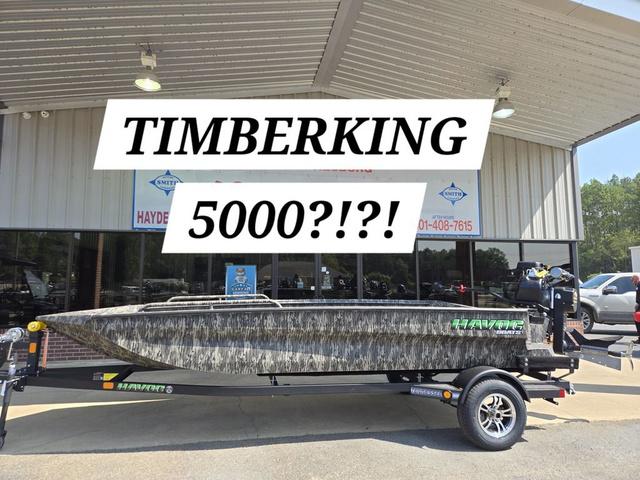 The Image of 2024 Havoc Boats MSTC 1756 displayed at dealership with "Timberking 5000?!?!" text overlay. - 1