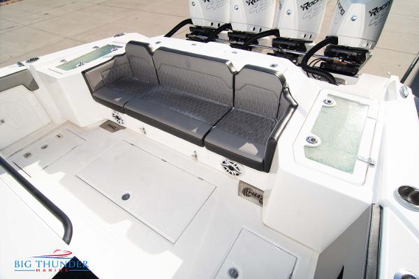 Slide: The Image of 2023 Hayaari Marine H44Z boat interior with seating and storage compartments. - 17