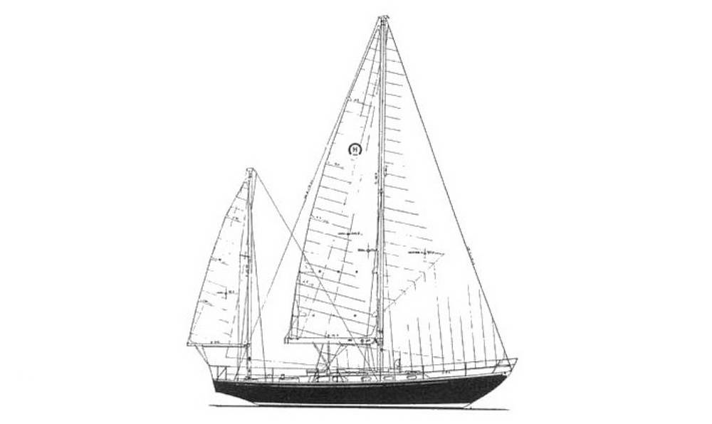 Slide: The Image of Hinckley Yachts Bermuda 40 Mark III Yawl 1974 - 4