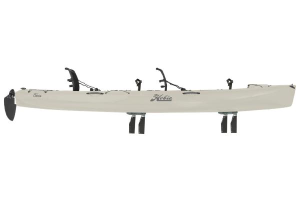 Slide: The Image of 2022 Hobie Mirage Oasis kayak, side view, beige color. - 13