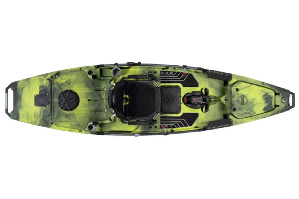Slide: The Image of 2023 Hobie Mirage Pro Angler 12 kayak with 360 Drive Technology, top view. - 10