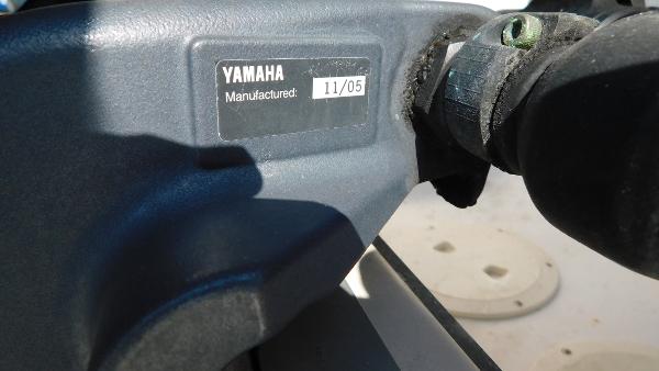 Slide: The Image of Yamaha engine manufactured in November 2005 on a 2006 Hurricane 22 Deck Boat. - 8