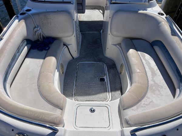 Slide: The Image of 2007 Hurricane 237 Sundeck Yamaha F250 boat interior with spacious seating. - 7