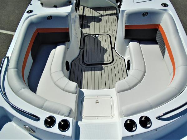 Slide: The Image of 2019 Hurricane SS188 boat interior with spacious seating and modern design. - 10