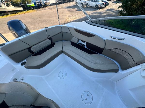 Slide: The Image of 2023 Hurricane SunDeck 2200 DC OB boat interior with spacious seating. - 16