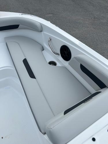 Slide: The Image of 2024 Hurricane SunDeck Sport 185 OB boat interior seating area. - 3