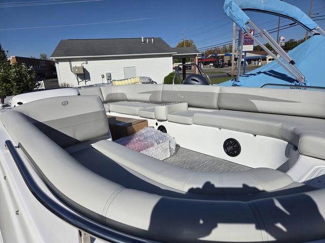 Slide: The Image of 2026 Hurricane SunDeck Sport 201 IO boat interior with spacious seating and modern design. - 10