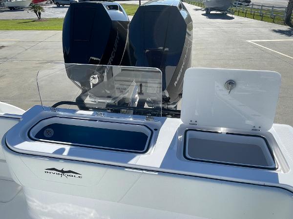 Slide: The Image of 2024 Invincible 33 Open Fisherman with dual outboard engines. - 15