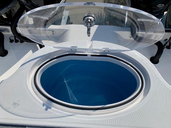 Slide: The Image of Livewell on 2024 Invincible 35 Catamaran with open lid. - 10