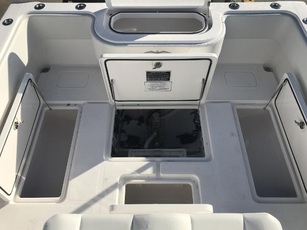 Slide: The Image of 2024 Invincible 36 boat storage compartments and access hatches. - 11