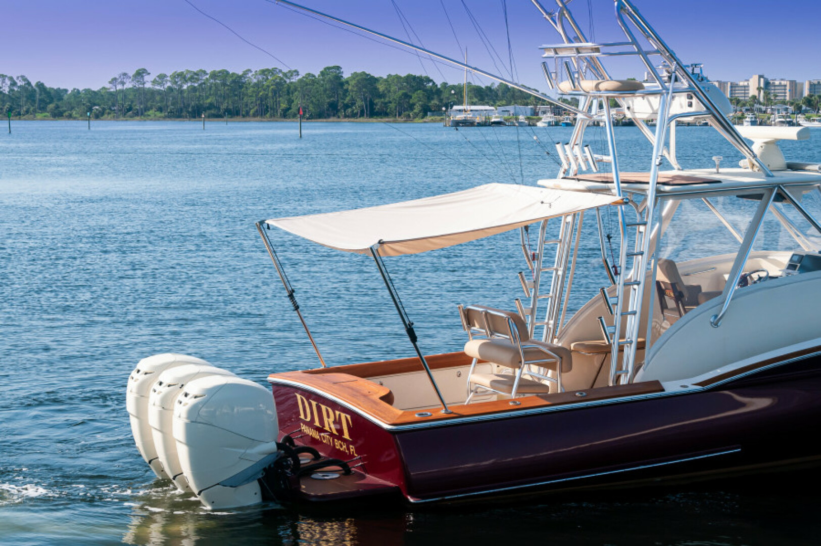 Slide: The Image of 2009 34 Jarrett Bay Walkaround- Cockpit Shade - 4368391