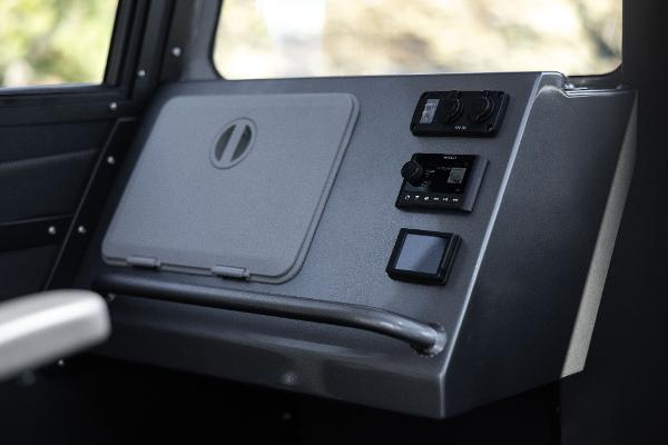 Slide: The Image of Control panel of 2025 Jasper Marine Defender 22 boat with modern navigation equipment. - 31