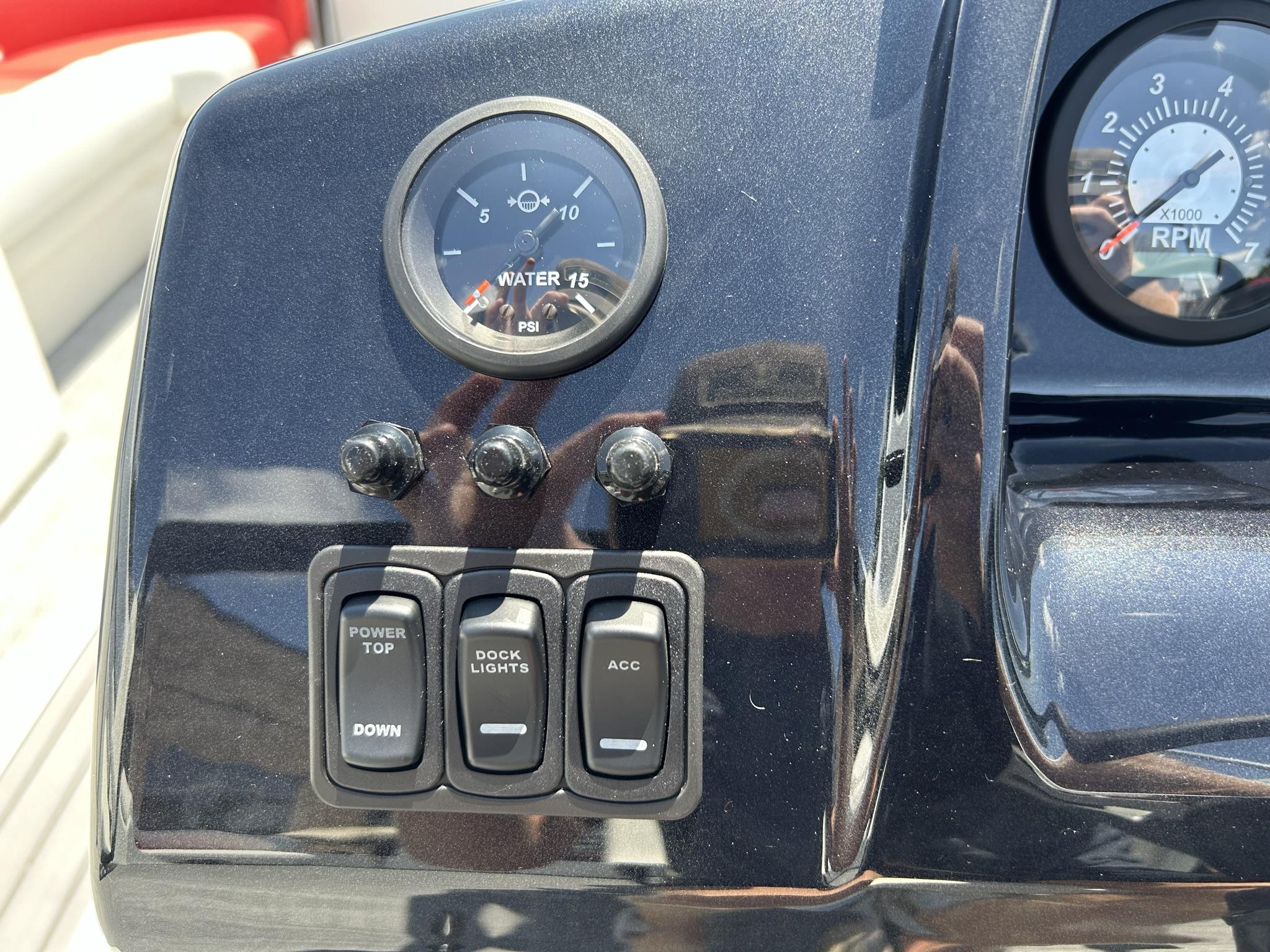Slide: The Image of Dashboard controls of 2024 JC 247 TT boat with Suzuki 250HP engine. - 17