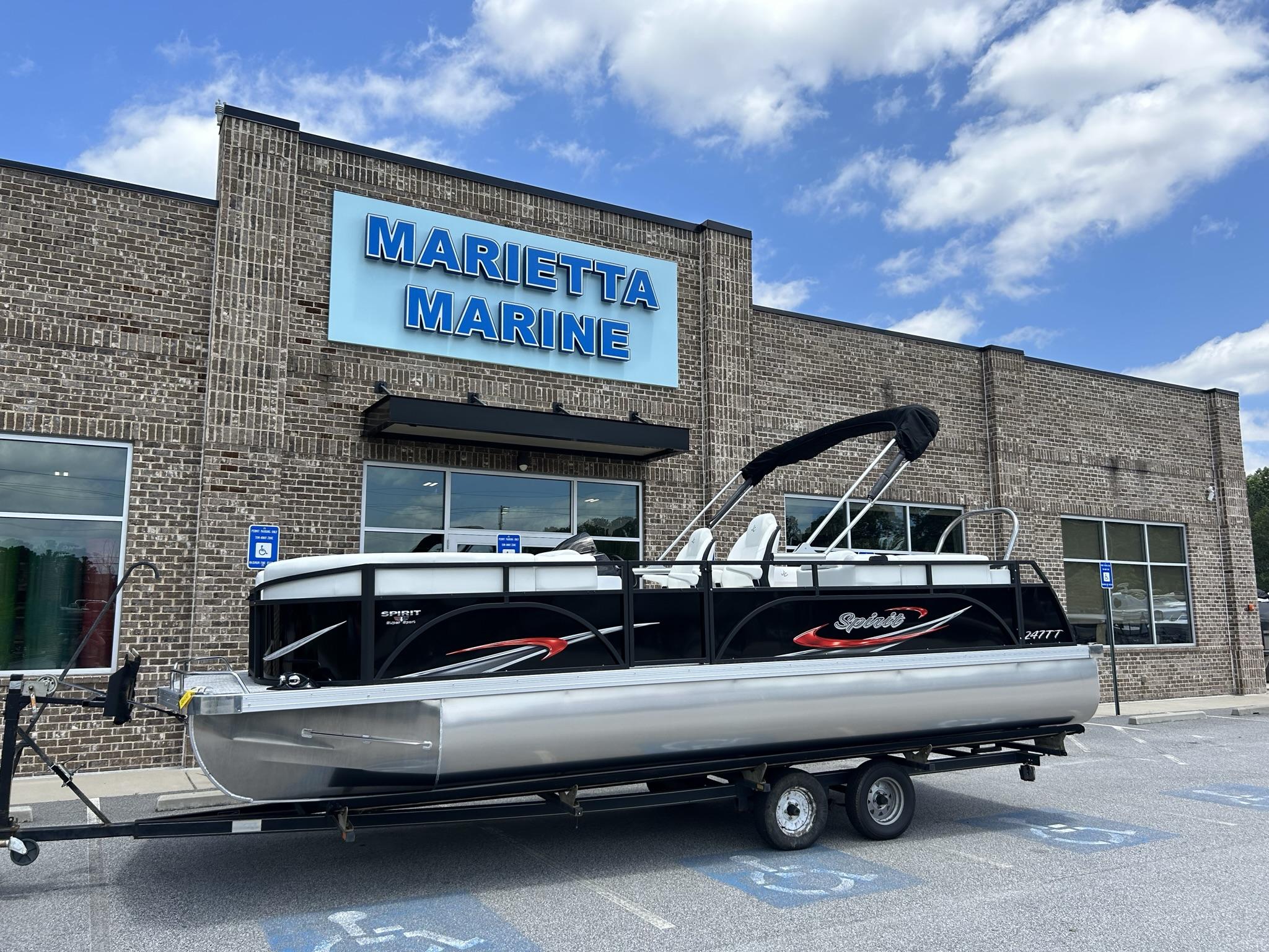Slide: The Image of 2024 JC 247 TT pontoon boat with Suzuki 250HP at Marietta Marine dealership. - 27