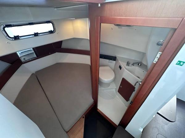 Slide: The Image of Interior cabin of 2016 Jeanneau Merry Fisher 855 with bed and bathroom. - 20