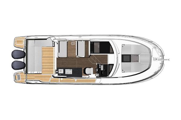 Slide: The Image of Manufacturer Provided Image: Top view of 2020 Jeanneau NC 1095 boat layout with twin engines. - 18