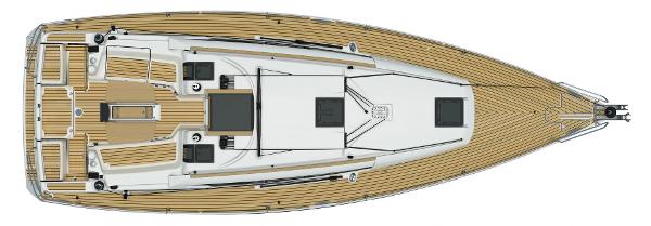 Slide: The Image of Top view of 2020 Jeanneau Sun Odyssey 389 sailboat deck layout. - 26
