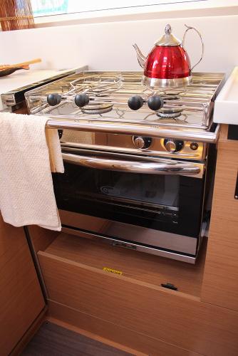 Slide: The Image of Stove and oven in 2024 Jeanneau Sun Odyssey 440 yacht kitchen. - 16