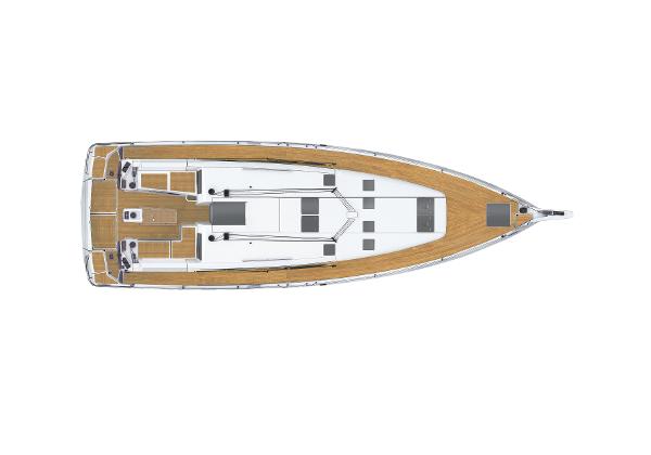 Slide: The Image of Top view of 2024 Jeanneau Sun Odyssey 490 sailboat deck layout. - 46