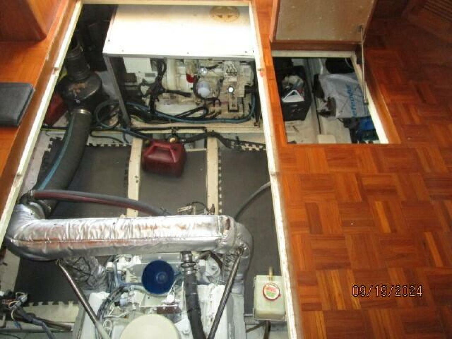 Slide: The Image of 48' Kadey-Krogen engine room access - 64