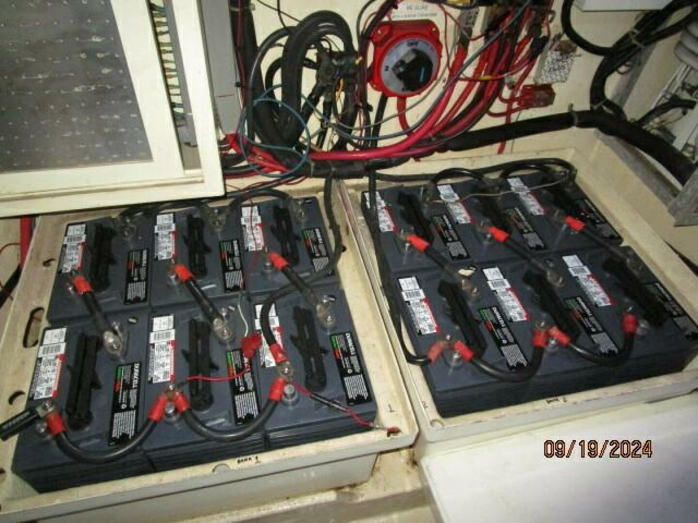 Slide: The Image of 48' Kadey-Krogen house battery bank - 81
