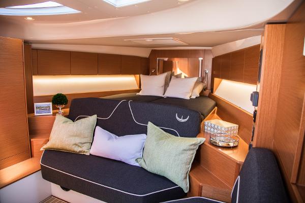 Slide: The Image of Luxurious interior of 2025 Keizer 42 yacht with cozy seating and modern decor. - 18