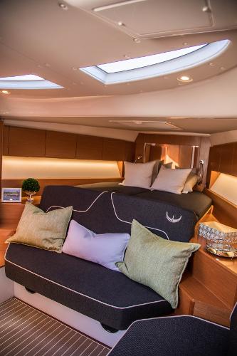 Slide: The Image of Luxurious interior of the 2025 Keizer 42 yacht with modern furnishings. - 19
