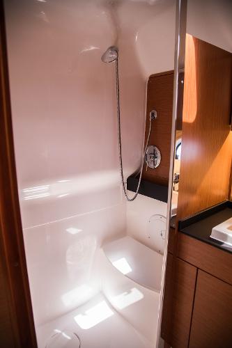 Slide: The Image of Modern bathroom in 2025 Keizer 42 yacht with sleek shower and wooden cabinetry. - 30