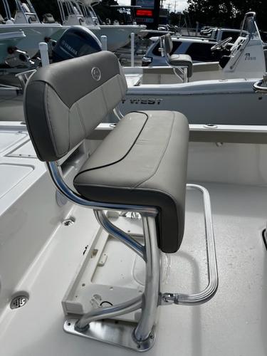 Slide: The Image of 2025 Key West 210 Bay Reef boat seat with sleek design and comfortable padding. - 13