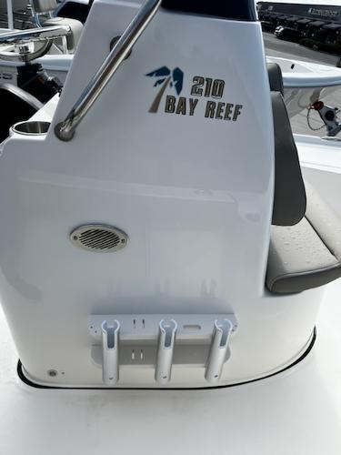 Slide: The Image of 2025 Key West 210 Bay Reef boat console with rod holders. - 15
