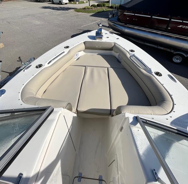 Slide: The Image of 2024 Key West 239 DFS boat with spacious bow seating area. - 9