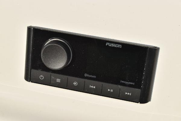 Slide: The Image of Fusion audio system in 2024 Key West 239 FS boat, featuring Bluetooth and SiriusXM. - 13