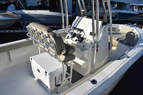 Slide: The Image of 2024 Key West 239 FS boat interior with helm and seating. - 30