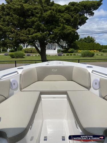 Slide: The Image of 2023 Key West 263 FS boat with spacious seating and modern design. - 21